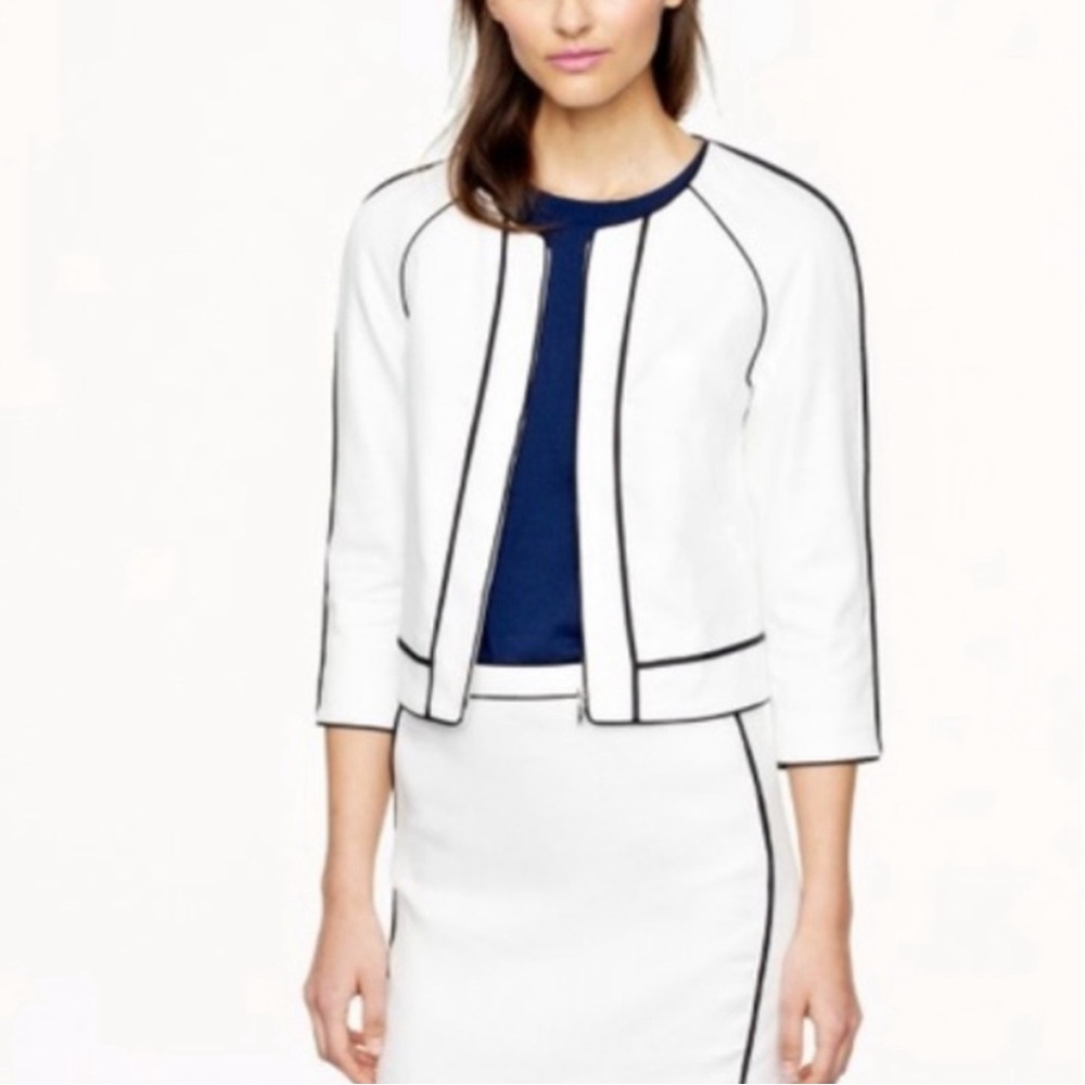 J. Crew Herringbone Linen Blazer Jacket size 4